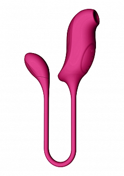 VIVE - Quino - Rechargeable Silicone Airwave & Vibrating Egg Vibrator - Pink