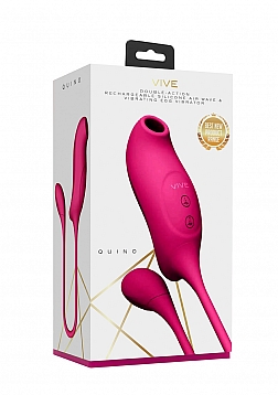 VIVE - Quino - Rechargeable Silicone Airwave & Vibrating Egg Vibrator - Pink