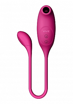 VIVE - Quino - Rechargeable Silicone Airwave & Vibrating Egg Vibrator - Pink