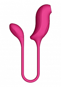 VIVE - Quino - Rechargeable Silicone Airwave & Vibrating Egg Vibrator - Pink