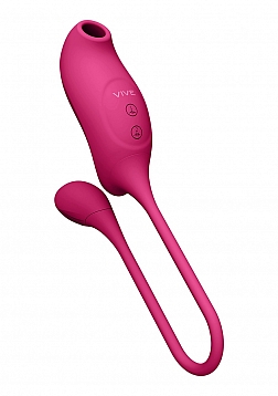 VIVE - Quino - Rechargeable Silicone Airwave & Vibrating Egg Vibrator - Pink