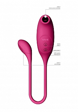 VIVE - Quino - Rechargeable Silicone Airwave & Vibrating Egg Vibrator - Pink
