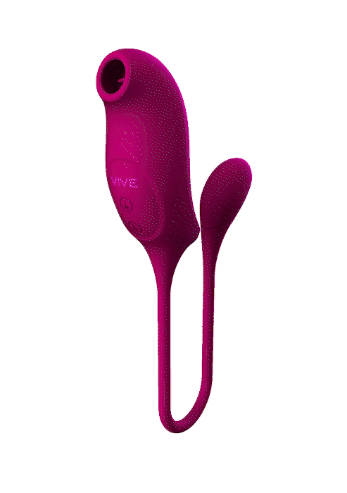 VIVE - Quino - Rechargeable Silicone Airwave & Vibrating Egg Vibrator - Pink
