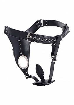 Chastity Harness for Men + Silicone Butt Plug