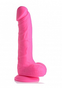 Silicone Dildo with Balls - 7" / 18 cm