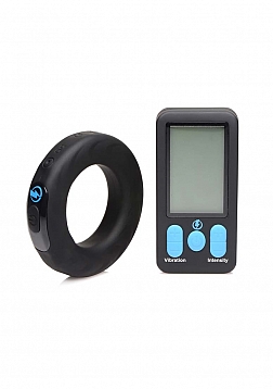 Vibrating and E-Stim Silicone Cockring + Remote Control