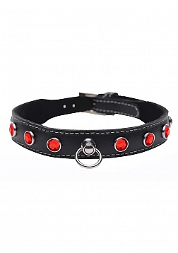 Fierce Vixen - Leather Collar with Rhinestones