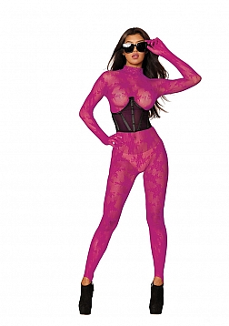 Bodystocking with Finger Gloves Diamond - One Size