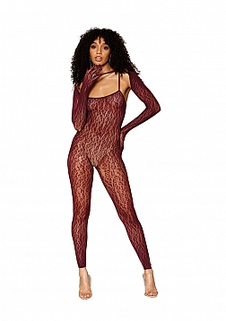 Catsuit Bodystocking and Shrug Diamond - One Size