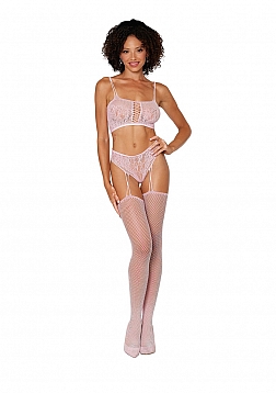 Bralettte and Garter Hose Diamond - One Size