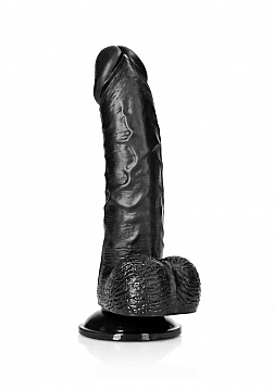 Curved Realistic Dildo with Balls and Suction Cup - 6" / 15,5 cm