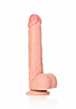 Straight Realistic Dildo with Balls and Suction Cup - 10" / 25,5 cm