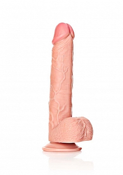 Straight Realistic Dildo with Balls and Suction Cup - 11" / 28 cm