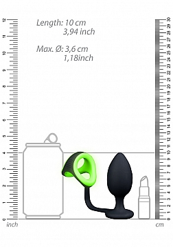 Ouch! - Butt Plug with Cock Ring & Ball Strap - Glow in the Dark