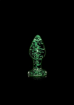 Glass Butt Plug  - Glow in the Dark - Small