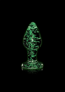 Glass Butt Plug - Glow in the Dark - Large