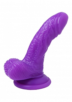 Realistic Suction Cup Dildo Silicone - 3 inch - Purple