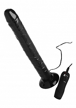 Vibrating Tower of Power Dildo Strap-On - Black