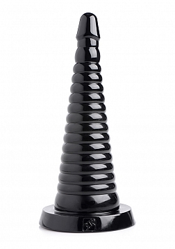 Giant Ribbed Anal Cone - Black