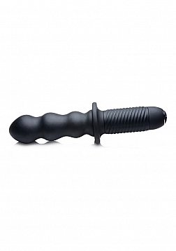 The Groove - Silicone Vibrator with Handle - Black