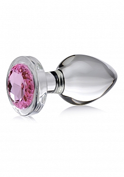 Pink Gem - Glass Anal Plug - Large