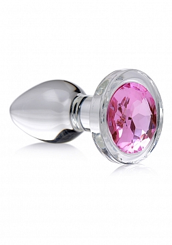 Pink Gem - Glass Anal Plug - Small