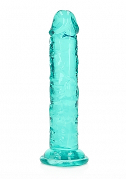 RealRock - Crystal Clear - Realistic Dildo without Balls - 6" - Turquoise