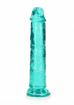 RealRock - Crystal Clear - Realistic Dildo without Balls - 7" - Turquoise