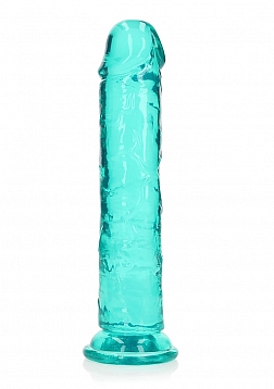 RealRock - Crystal Clear - Realistic Dildo without Balls - 8" - Turquoise