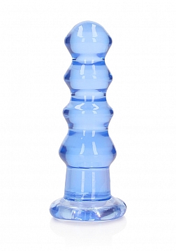 RealRock - Chrystal Clear - Curvy Dildo/Plug - 5.5" - Blue