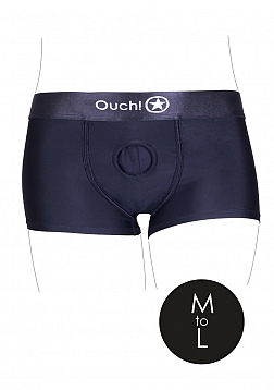Ouch! - Vibrating Strap-on Boxer - Black - M/L