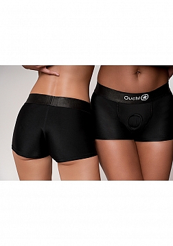 Ouch! - Vibrating Strap-on Boxer - Black - XS/S