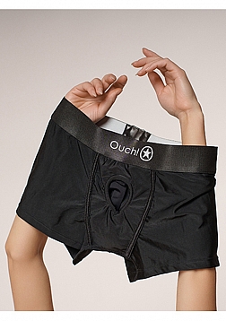 Ouch! - Vibrating Strap-on Boxer - Black - XS/S