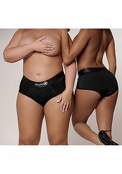 Ouch! - Vibrating Strap-on Brief - Black - M/L