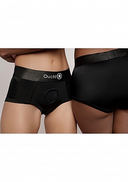 Ouch! - Vibrating Strap-on Brief - Black - XL/XXL