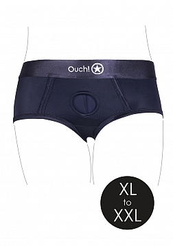 Ouch! - Vibrating Strap-on Brief - Black - XL/XXL