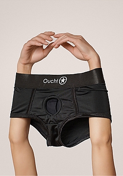 Ouch! - Vibrating Strap-on Brief - Black - XS/S