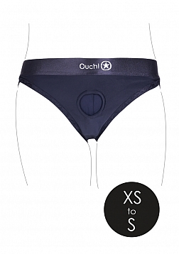 Ouch! - Vibrating Strap-on Hipster - Black - XS/S