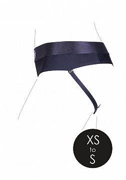 Ouch! - Vibrating Strap-on Thong with Removable Butt Straps - Black - XS/S