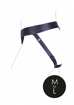 Ouch! - Vibrating Strap-on Panty Harness with Open Back - Black - M/L