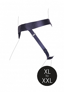 Ouch! - Vibrating Strap-on Panty Harness with Open Back - Black - XL/XXL