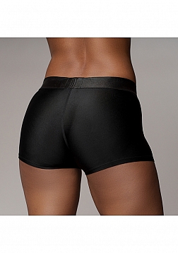 Ouch! - Vibrating Strap-on Boxer - Black - M/L