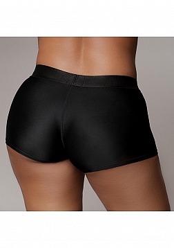 Ouch! - Vibrating Strap-on Boxer - Black - XL/XXL