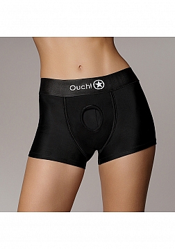 Ouch! - Vibrating Strap-on Boxer - Black - XS/S