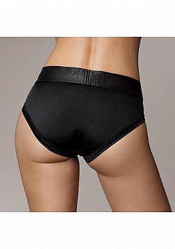 Ouch! - Vibrating Strap-on High-cut Brief - Black - XS/S