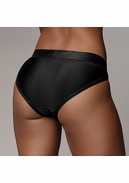 Ouch! - Vibrating Strap-on Hipster - Black - M/L