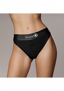 Ouch! - Vibrating Strap-on Hipster - Black - XS/S