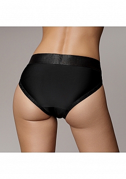 Ouch! - Vibrating Strap-on Hipster - Black - XS/S