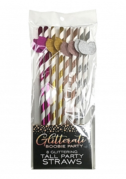 Glitterati Boobie Tall Party Straws