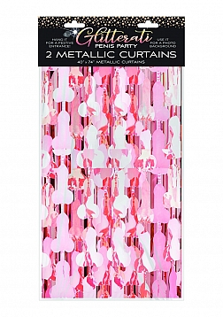 Glitterati Penis Foil Curtain, Set of 2